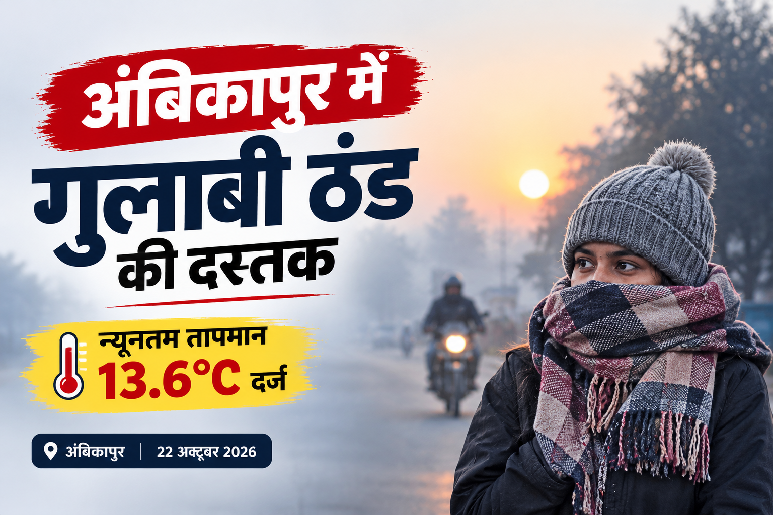 सरगुजा में ठंड ने दी दस्तक