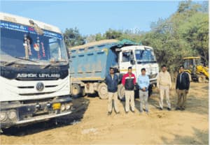 खनिज विभाग ने 21 वाहनों को किया जब्त, 6 लाख से अधिक का लगाया जुर्माना..